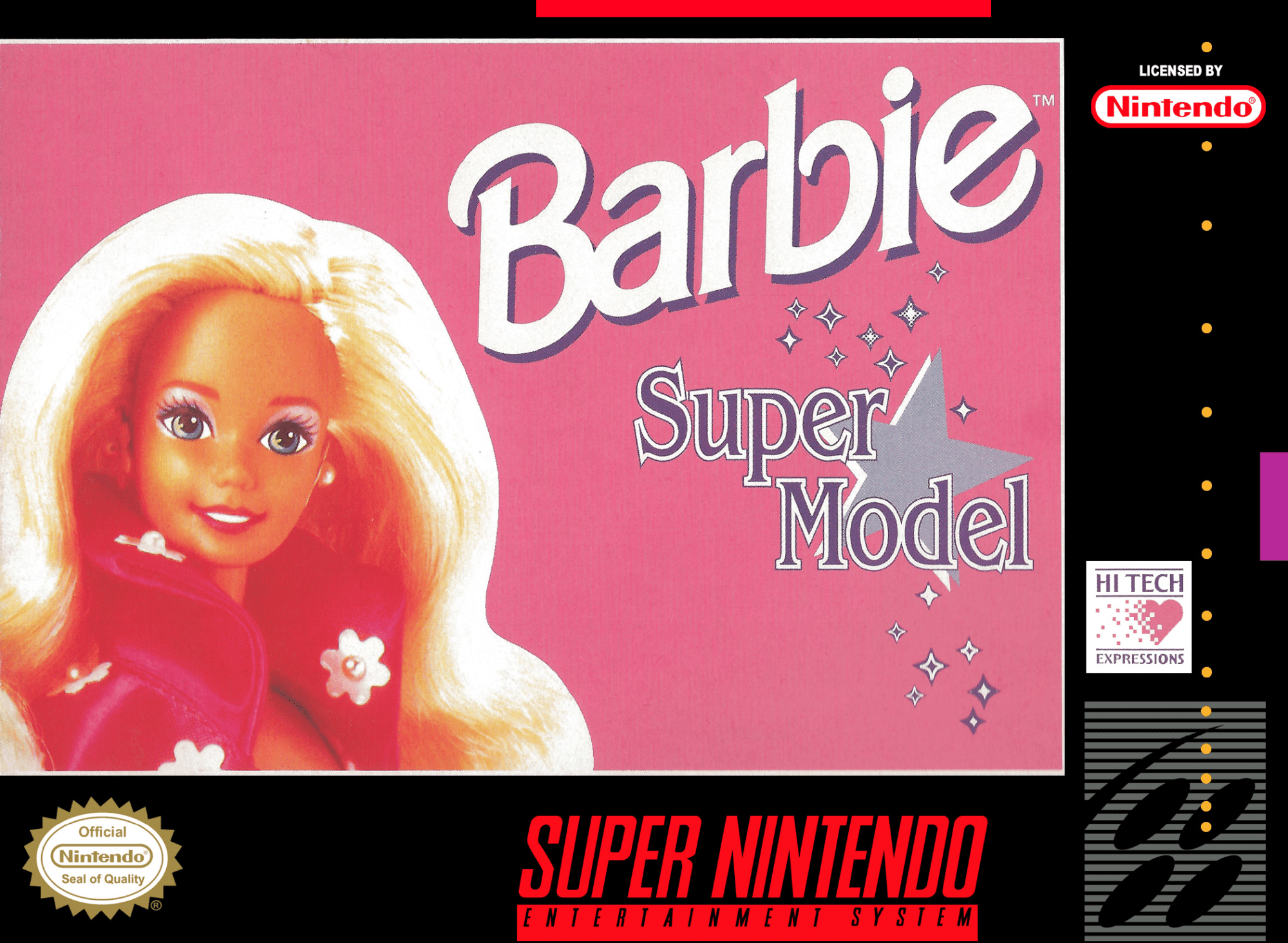 Barbie Super Model box art for Super Nintendo